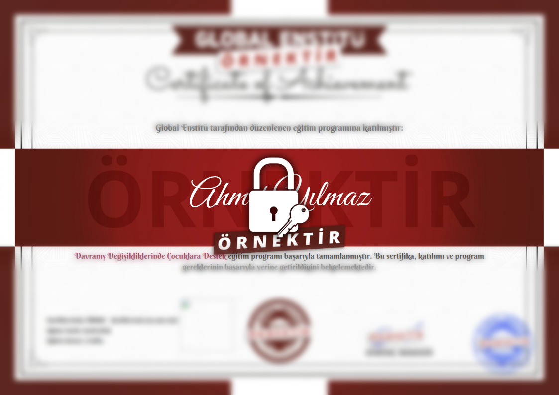 Örnek Davranış Değişikliklerinde Çocuklara Destek Sertifikası