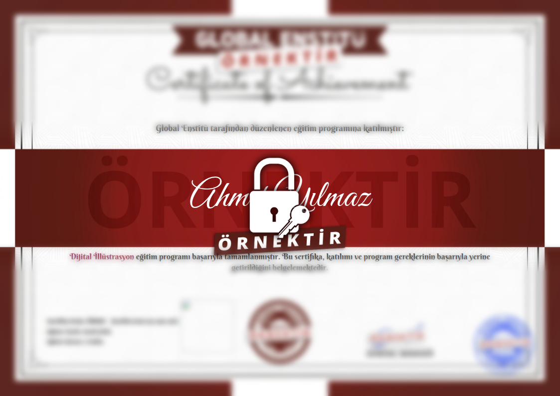 Örnek Dijital İllüstrasyon Sertifikası
