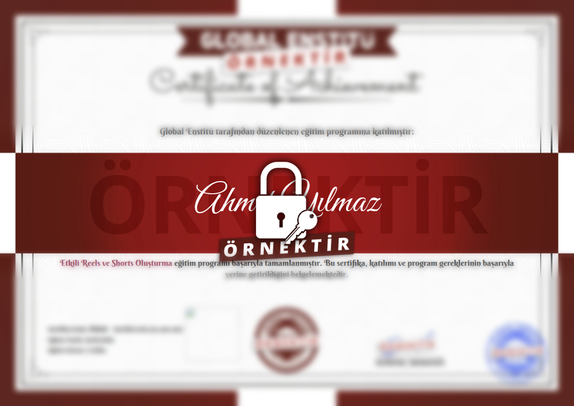 Örnek Etkili Reels ve Shorts Oluşturma Sertifikası