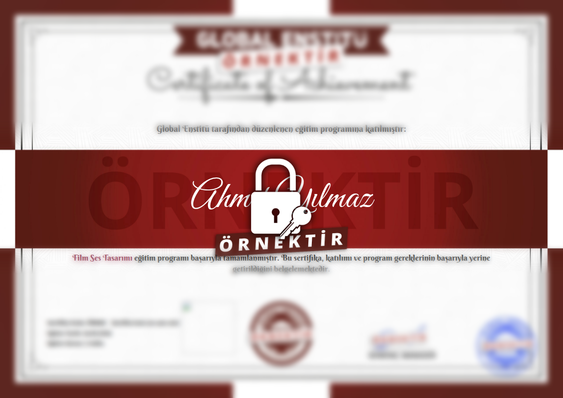 Örnek Film Ses Tasarımı Sertifikası
