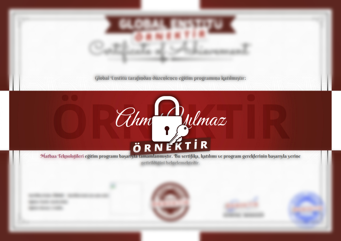 Örnek Matbaa Teknolojileri Sertifikası