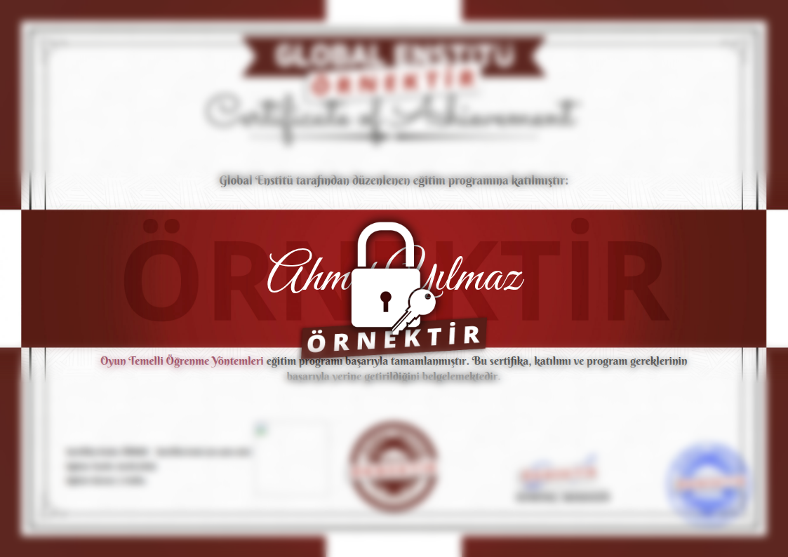 Örnek Oyun Temelli Öğrenme Yöntemleri Sertifikası