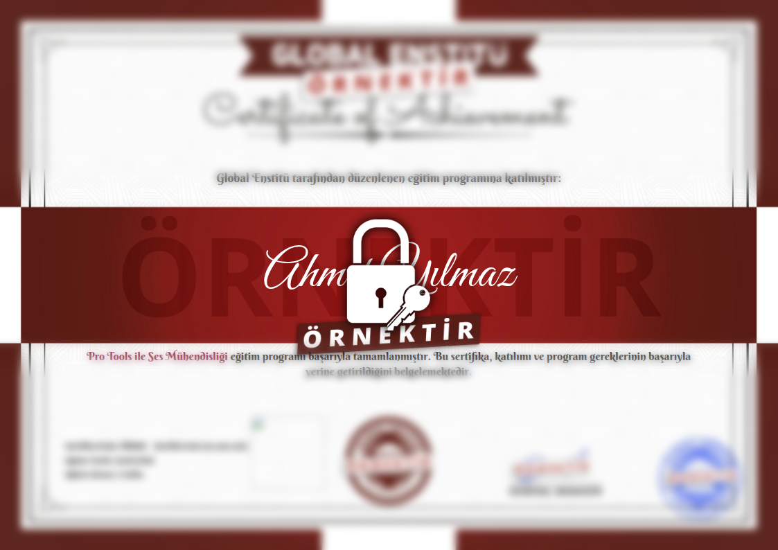 Örnek Pro Tools ile Ses Mühendisliği Sertifikası