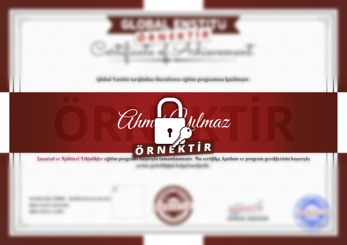 Örnek Sanatsal ve Kültürel Etkinlikler Sertifikası